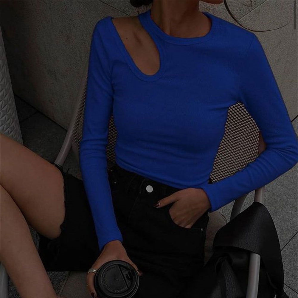 Basic Knitted Long Sleeve Blouse - Montfash