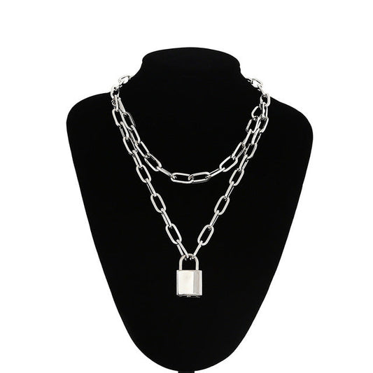 Double Layer Lock Necklace - Montfash