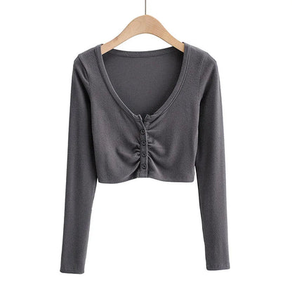 Emma V-Neck Open Navel Cardigan - Montfash