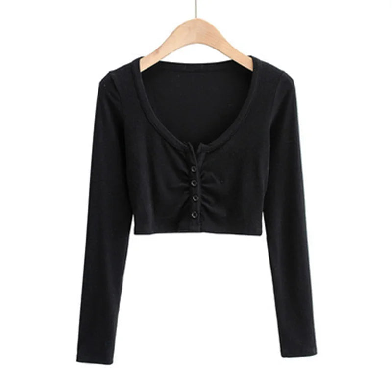 Emma V-Neck Open Navel Cardigan - Montfash