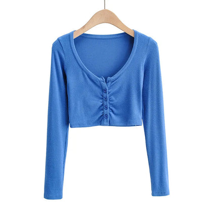 Emma V-Neck Open Navel Cardigan - Montfash