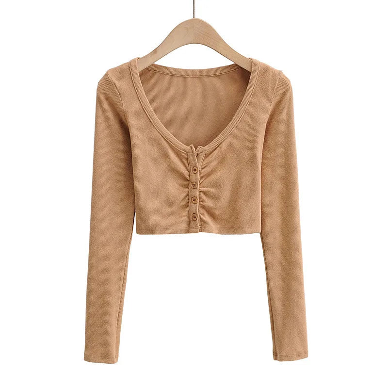 Emma V-Neck Open Navel Cardigan - Montfash