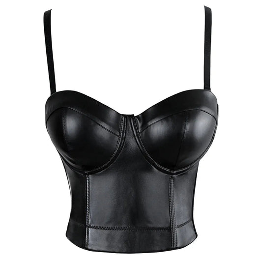 Eva Leather Corset Top - Montfash