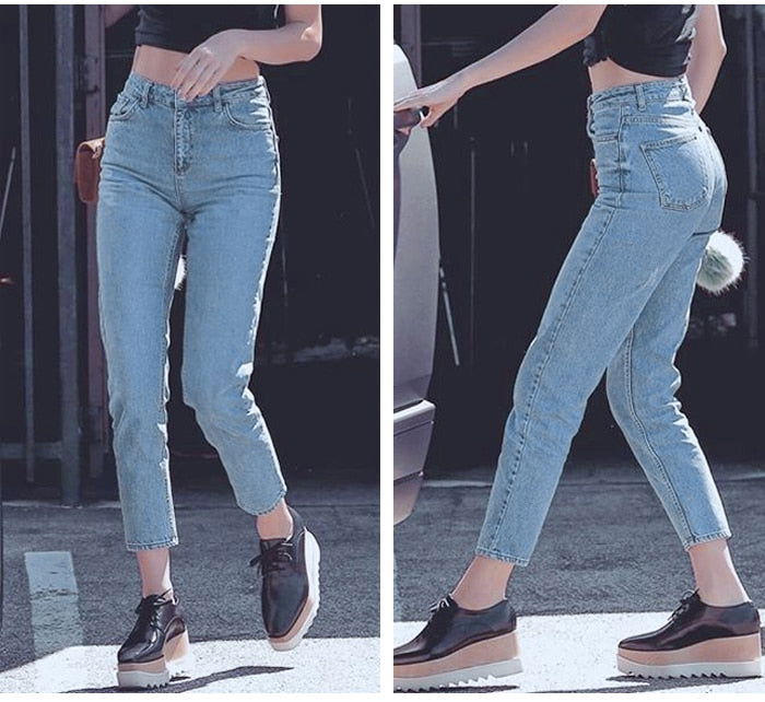 High Waist Mom Jeans - Montfash