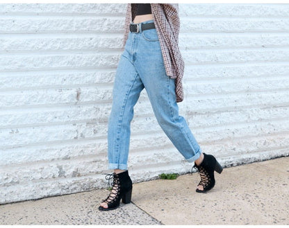 High Waist Mom Jeans - Montfash