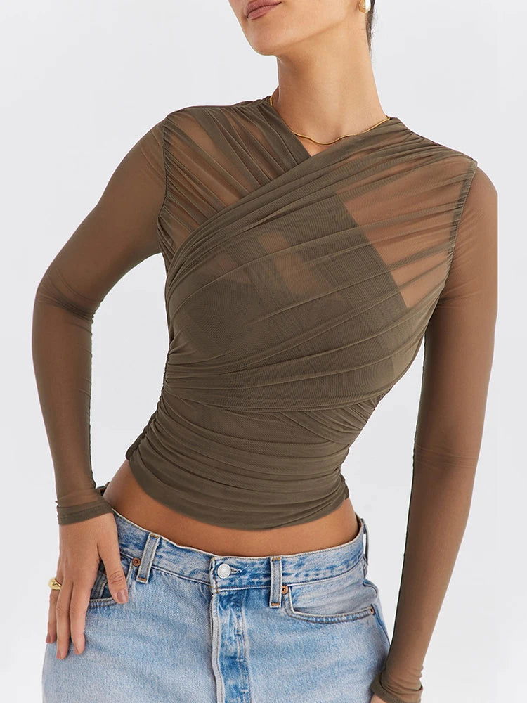 Maya Sheer Mesh Top - Montfash