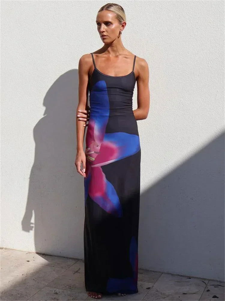 Nina Printed Maxi Dress - Montfash