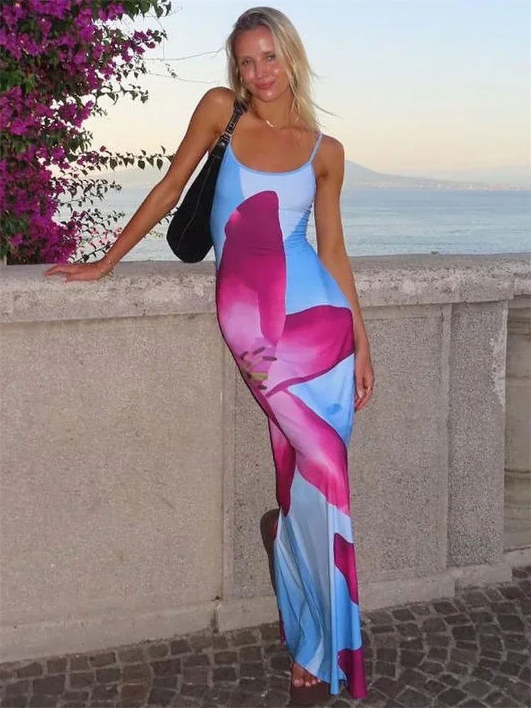 Nina Printed Maxi Dress - Montfash