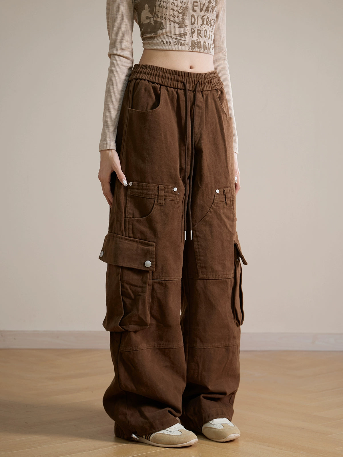 Mia Coffee Cargo Pants